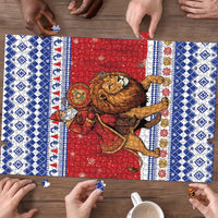 Armenia Christmas Puzzle Santa Riding Lion - Wonder Print Shop