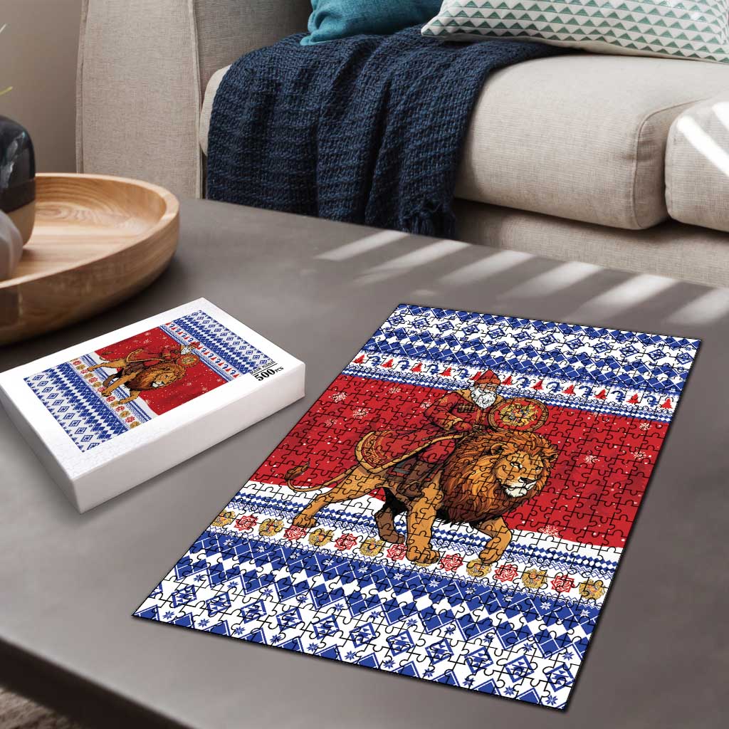 Armenia Christmas Puzzle Santa Riding Lion - Wonder Print Shop
