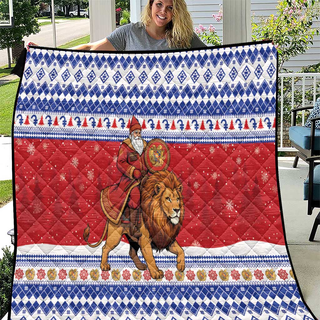 Armenia Christmas Quilt Santa Riding Lion - Wonder Print Shop