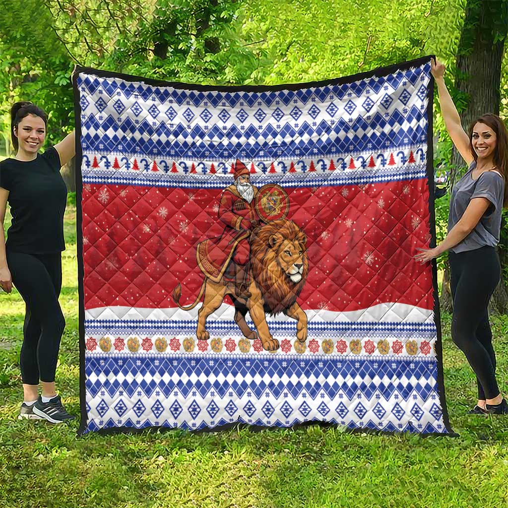 Armenia Christmas Quilt Santa Riding Lion - Wonder Print Shop