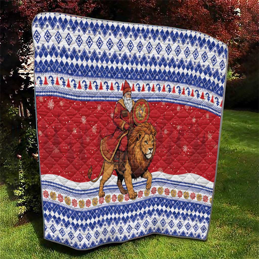 Armenia Christmas Quilt Santa Riding Lion - Wonder Print Shop