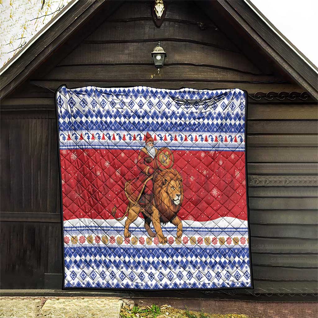 Armenia Christmas Quilt Santa Riding Lion - Wonder Print Shop