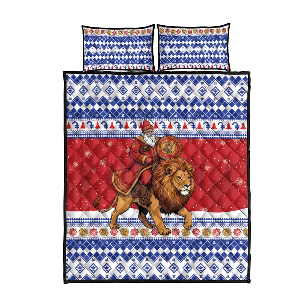 Armenia Christmas Quilt Bed Set Santa Riding Lion - Wonder Print Shop