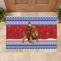 Armenia Christmas Rubber Doormat Santa Riding Lion - Wonder Print Shop