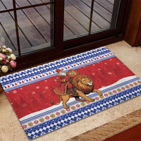Armenia Christmas Rubber Doormat Santa Riding Lion - Wonder Print Shop