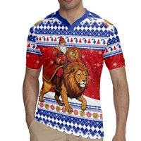 Armenia Christmas Rugby Jersey Santa Riding Lion - Wonder Print Shop