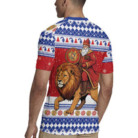 Armenia Christmas Rugby Jersey Santa Riding Lion - Wonder Print Shop