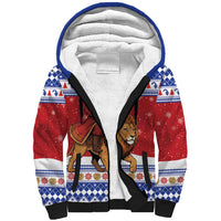 Armenia Christmas Sherpa Hoodie Santa Riding Lion - Wonder Print Shop