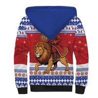 Armenia Christmas Sherpa Hoodie Santa Riding Lion - Wonder Print Shop