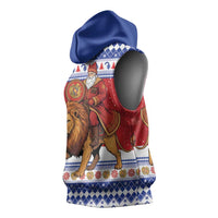 Armenia Christmas Sleeveless Hoodie Santa Riding Lion - Wonder Print Shop