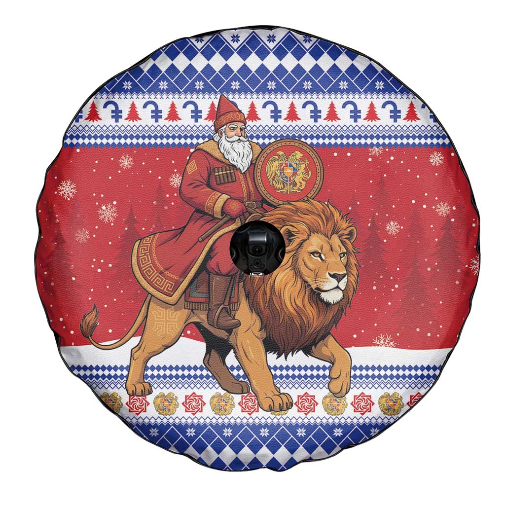 Armenia Christmas Spare Tire Cover Santa Riding Lion - Wonder Print Shop