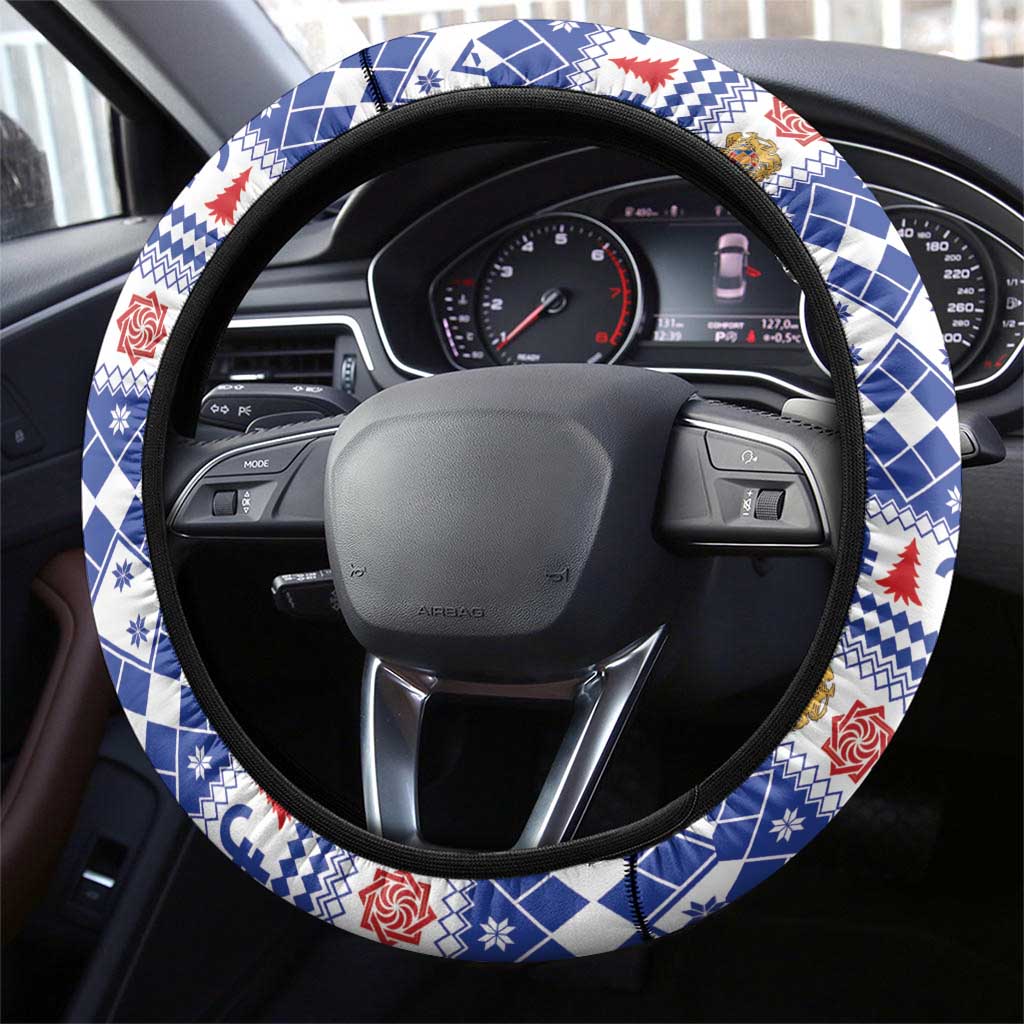 Armenia Christmas Steering Wheel Cover Santa Riding Lion - Wonder Print Shop