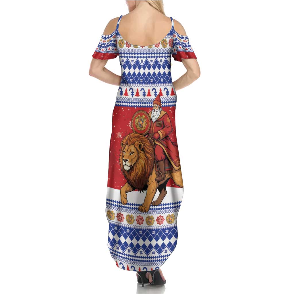 Armenia Christmas Summer Maxi Dress Santa Riding Lion - Wonder Print Shop