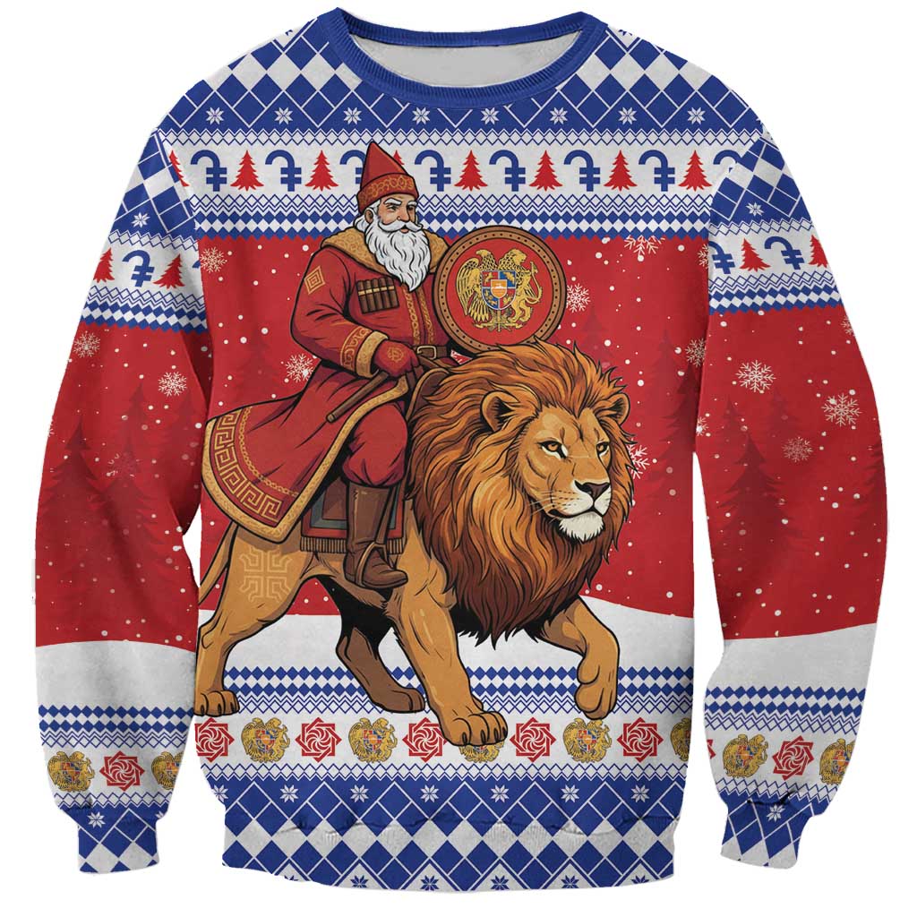 Armenia Christmas Sweatshirt Santa Riding Lion - Wonder Print Shop