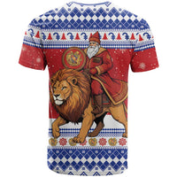 Armenia Christmas T Shirt Santa Riding Lion - Wonder Print Shop