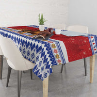 Armenia Christmas Tablecloth Santa Riding Lion - Wonder Print Shop
