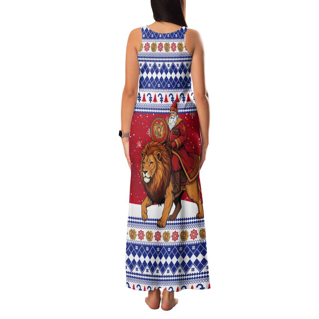 Armenia Christmas Tank Maxi Dress Santa Riding Lion - Wonder Print Shop