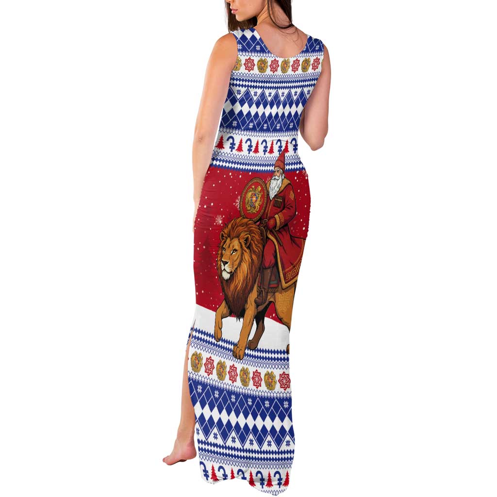 Armenia Christmas Tank Maxi Dress Santa Riding Lion - Wonder Print Shop