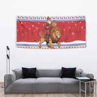 Armenia Christmas Tapestry Santa Riding Lion - Wonder Print Shop