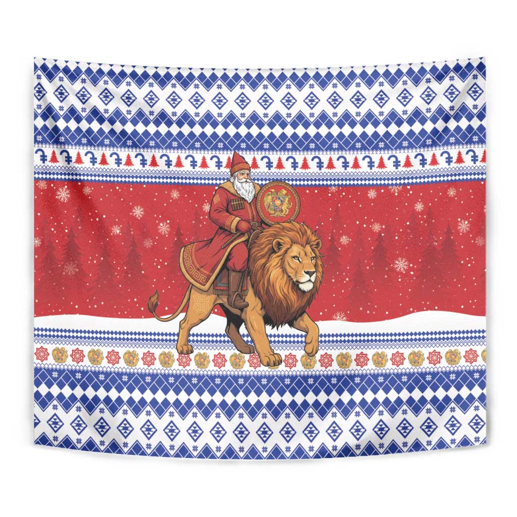 Armenia Christmas Tapestry Santa Riding Lion - Wonder Print Shop