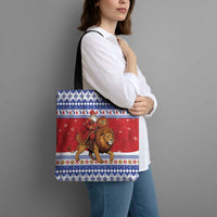 Armenia Christmas Tote Bag Santa Riding Lion - Wonder Print Shop