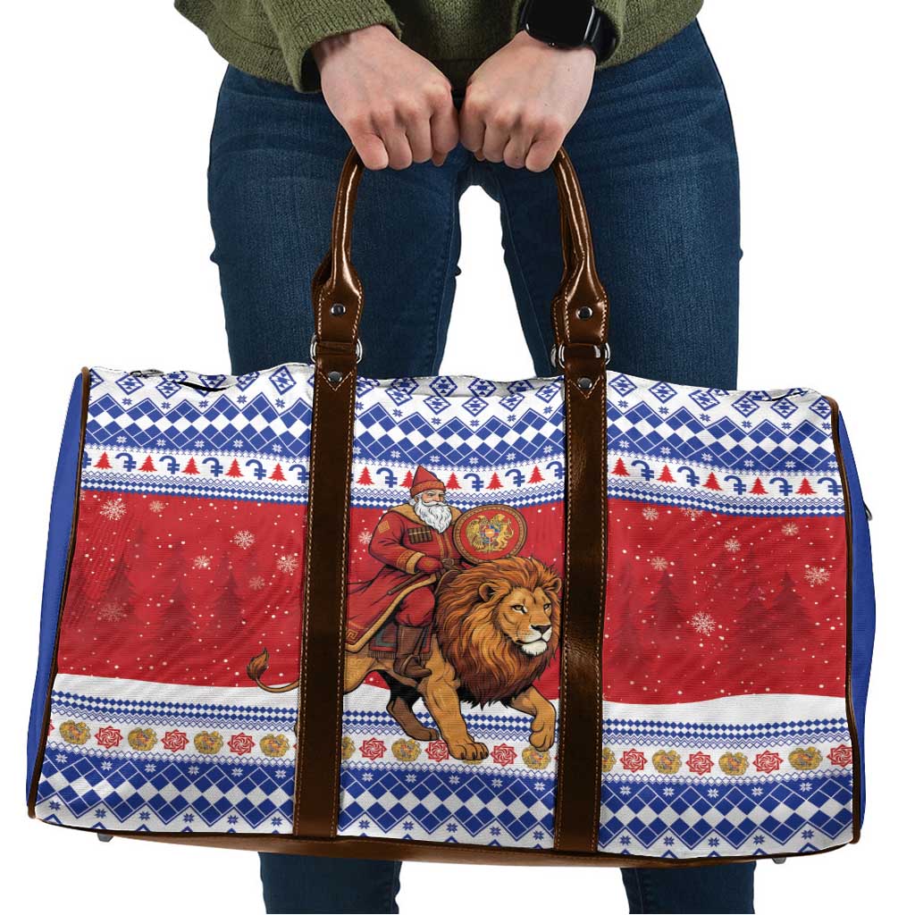 Armenia Christmas Travel Bag Santa Riding Lion - Wonder Print Shop