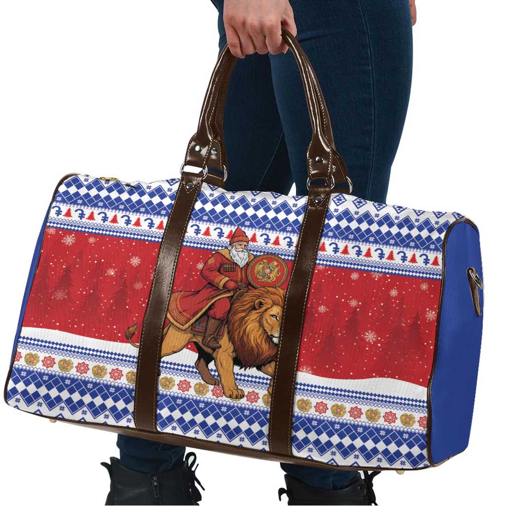 Armenia Christmas Travel Bag Santa Riding Lion - Wonder Print Shop