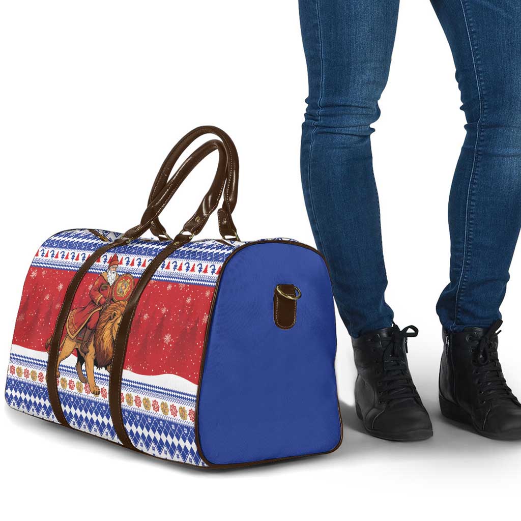 Armenia Christmas Travel Bag Santa Riding Lion - Wonder Print Shop