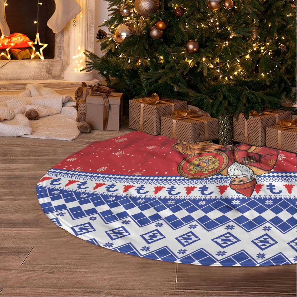 Armenia Christmas Tree Skirt Santa Riding Lion - Wonder Print Shop