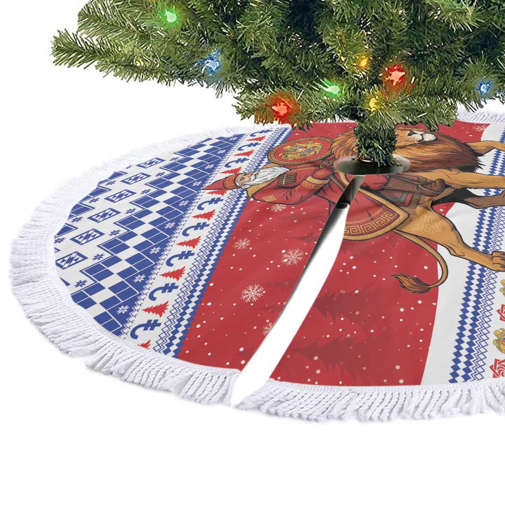 Armenia Christmas Tree Skirt Santa Riding Lion - Wonder Print Shop