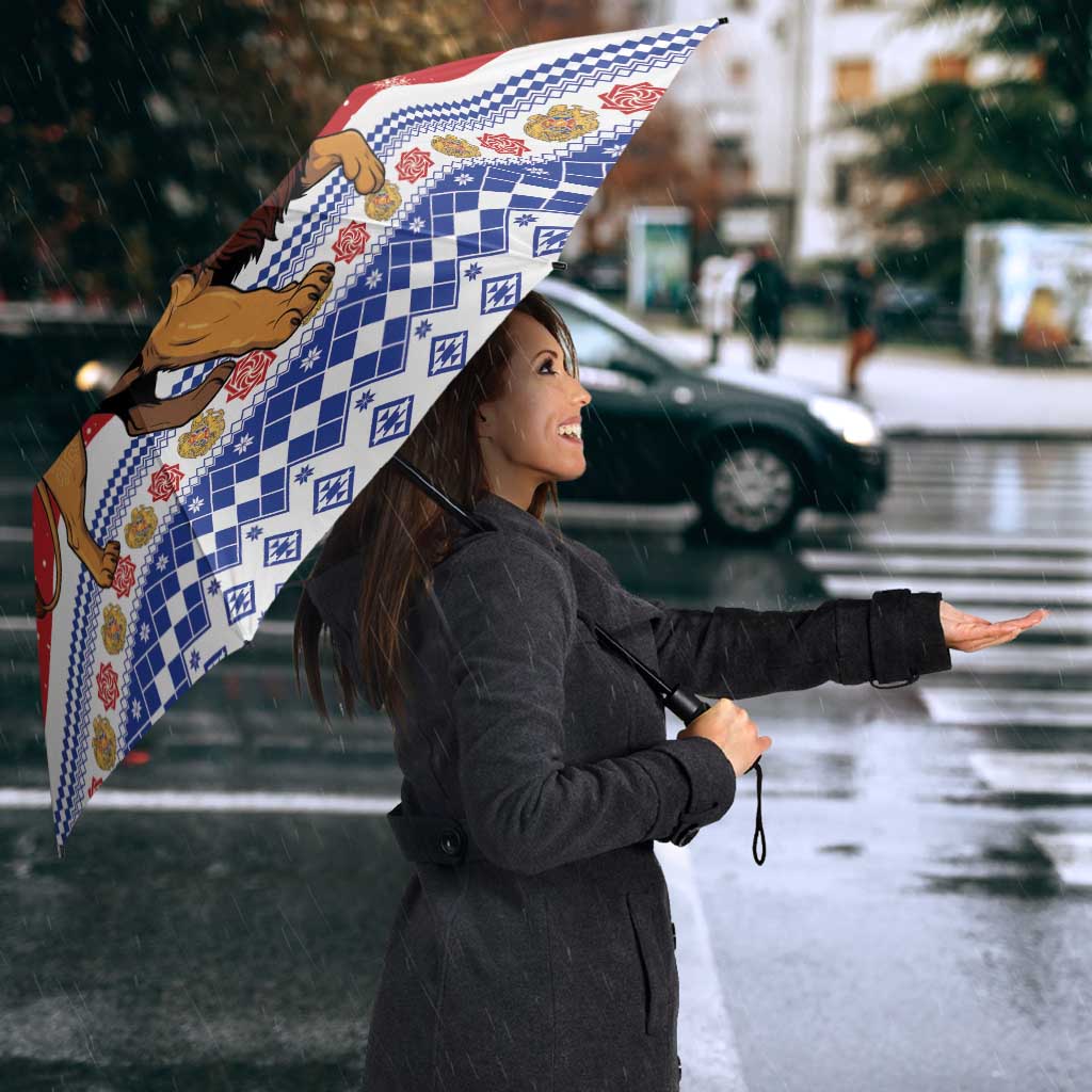 Armenia Christmas Umbrella Santa Riding Lion - Wonder Print Shop