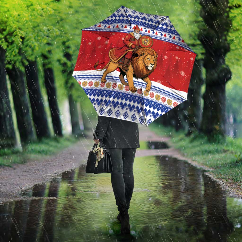 Armenia Christmas Umbrella Santa Riding Lion - Wonder Print Shop