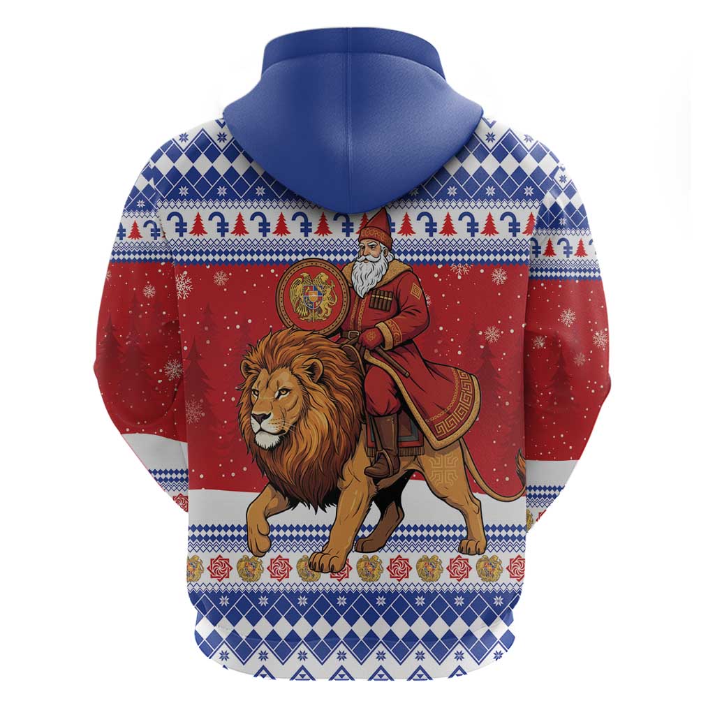 Armenia Christmas Zip Hoodie Santa Riding Lion - Wonder Print Shop
