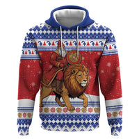 Armenia Christmas Zip Hoodie Santa Riding Lion - Wonder Print Shop