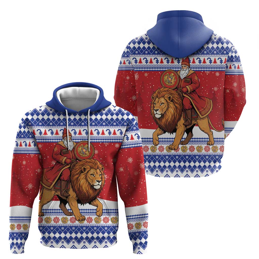 Armenia Christmas Zip Hoodie Santa Riding Lion - Wonder Print Shop