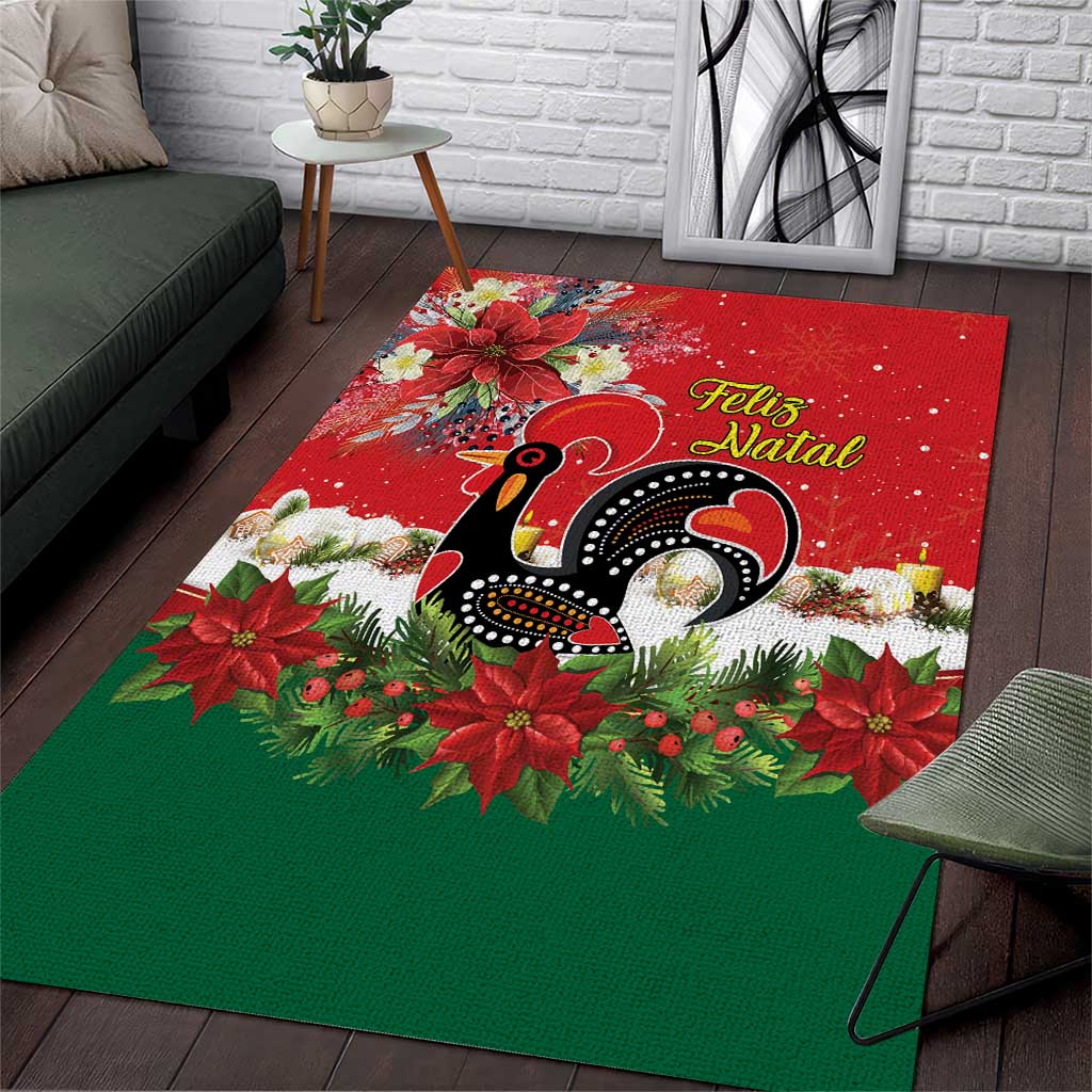 Portugal Christmas Area Rug Rooster of Barcelos Christmas Lightning Art - Wonder Print Shop