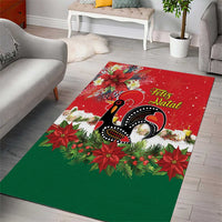 Portugal Christmas Area Rug Rooster of Barcelos Christmas Lightning Art - Wonder Print Shop