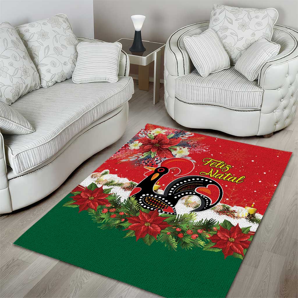 Portugal Christmas Area Rug Rooster of Barcelos Christmas Lightning Art - Wonder Print Shop