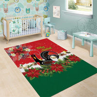 Portugal Christmas Area Rug Rooster of Barcelos Christmas Lightning Art - Wonder Print Shop