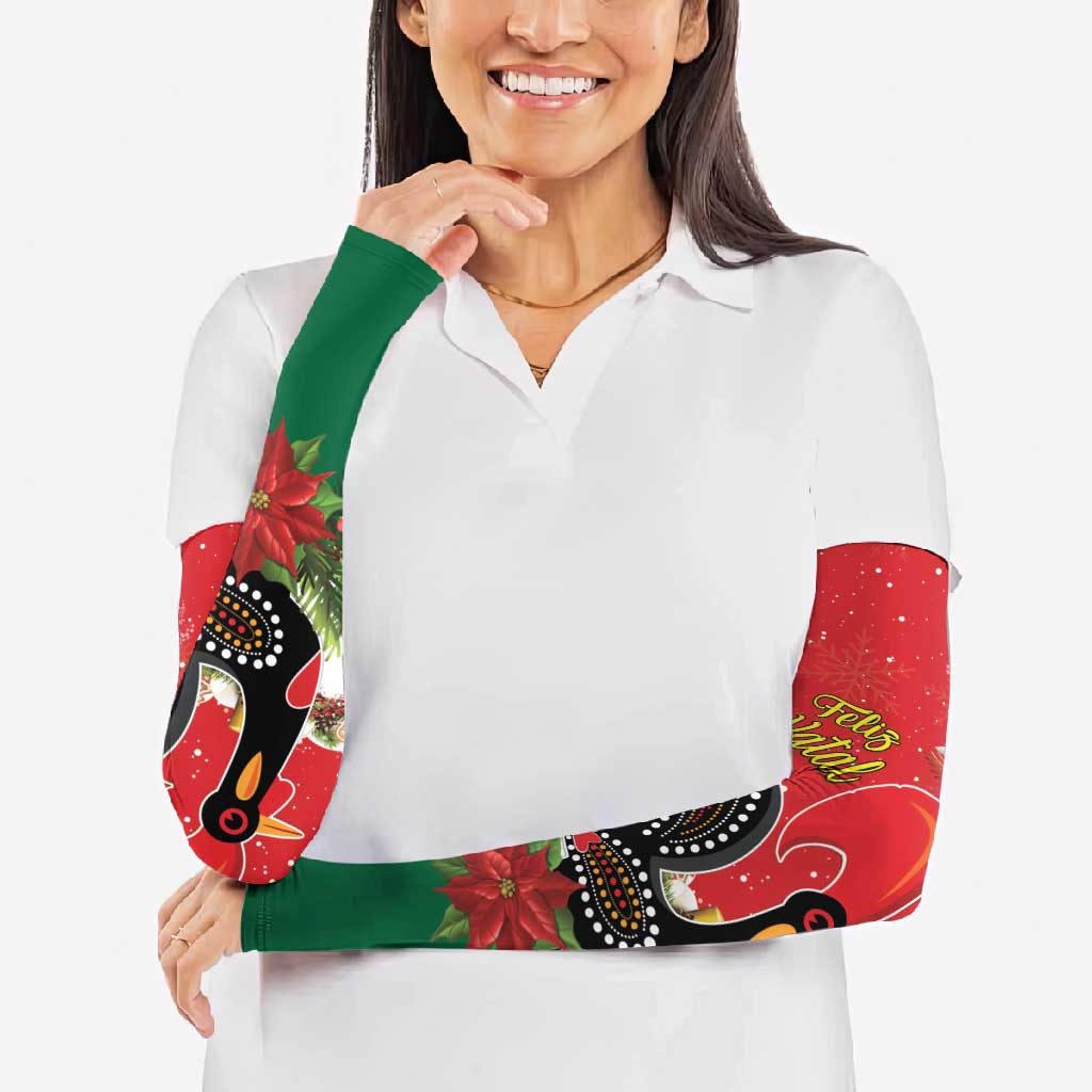 Portugal Christmas Arm Sleeves Rooster of Barcelos Christmas Lightning Art - Wonder Print Shop