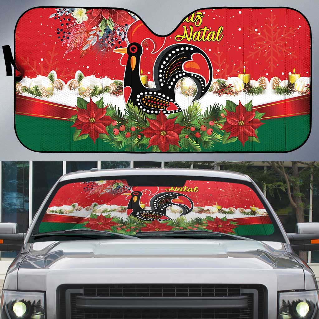 Portugal Christmas Auto Sun Shade Rooster of Barcelos Christmas Lightning Art - Wonder Print Shop