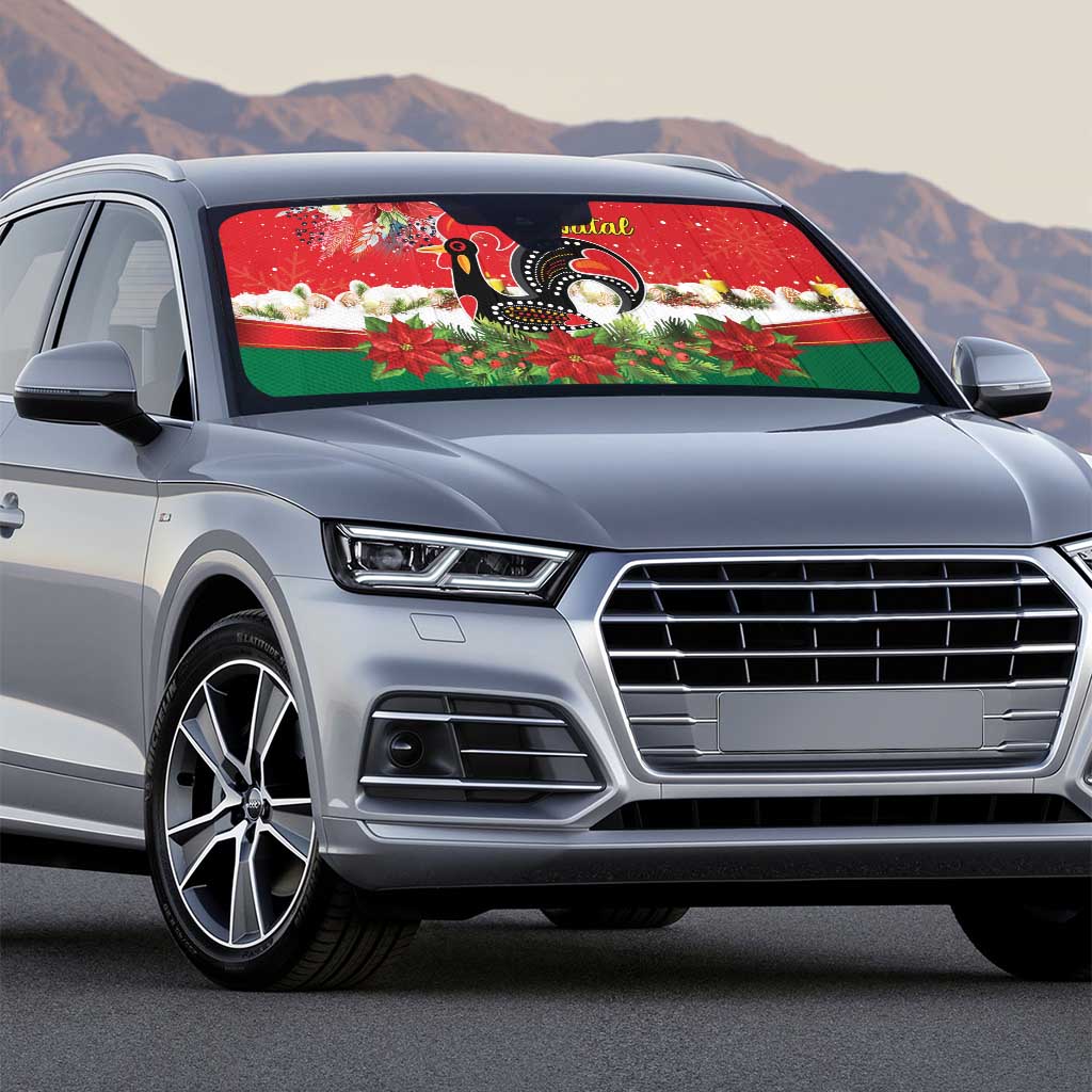 Portugal Christmas Auto Sun Shade Rooster of Barcelos Christmas Lightning Art - Wonder Print Shop