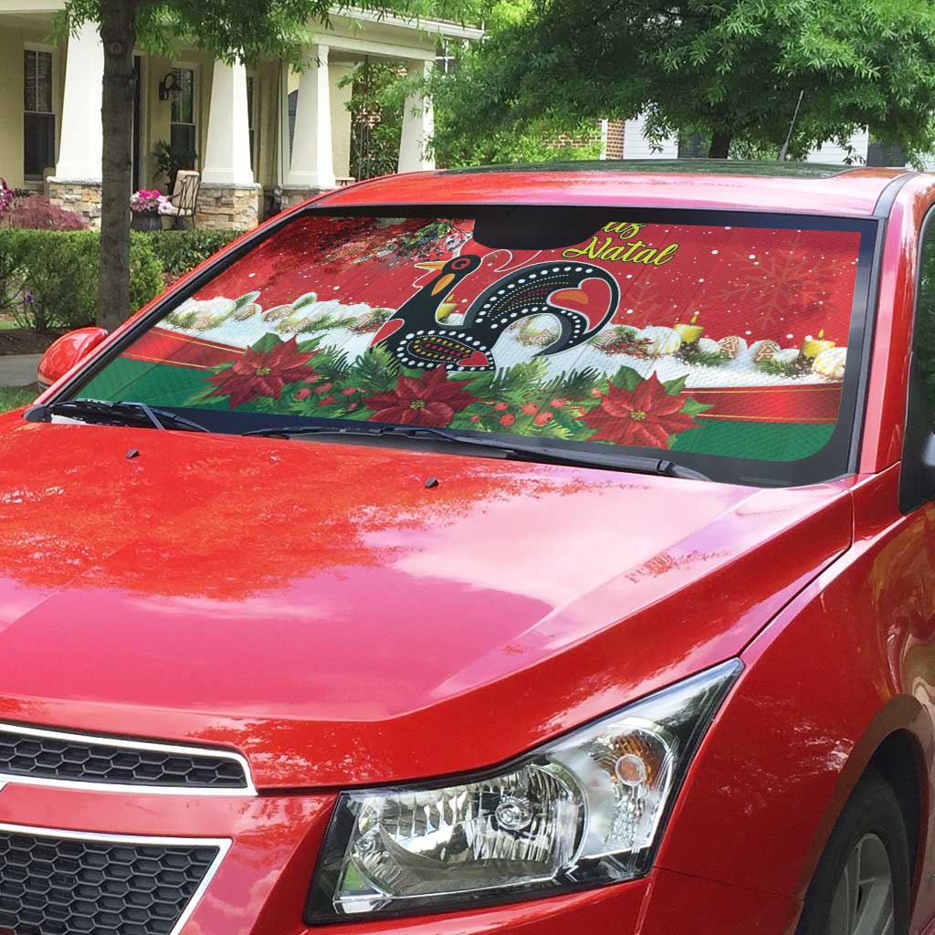 Portugal Christmas Auto Sun Shade Rooster of Barcelos Christmas Lightning Art - Wonder Print Shop