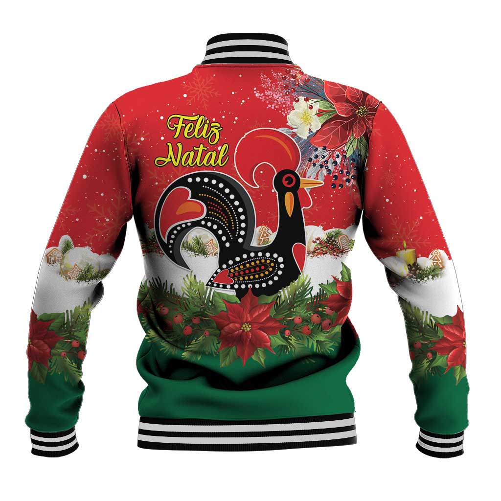Portugal Christmas Baseball Jacket Rooster of Barcelos Christmas Lightning Art - Wonder Print Shop