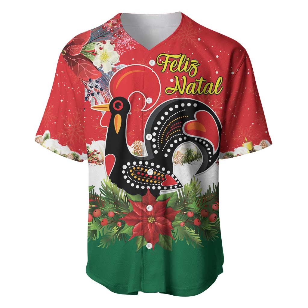 Portugal Christmas Baseball Jersey Rooster of Barcelos Christmas Lightning Art - Wonder Print Shop