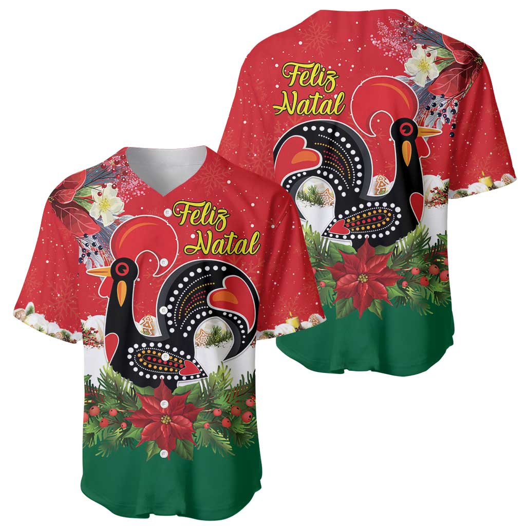 Portugal Christmas Baseball Jersey Rooster of Barcelos Christmas Lightning Art - Wonder Print Shop