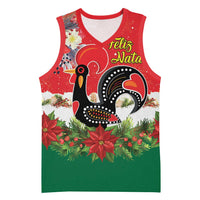 Portugal Christmas Basketball Jersey Rooster of Barcelos Christmas Lightning Art - Wonder Print Shop