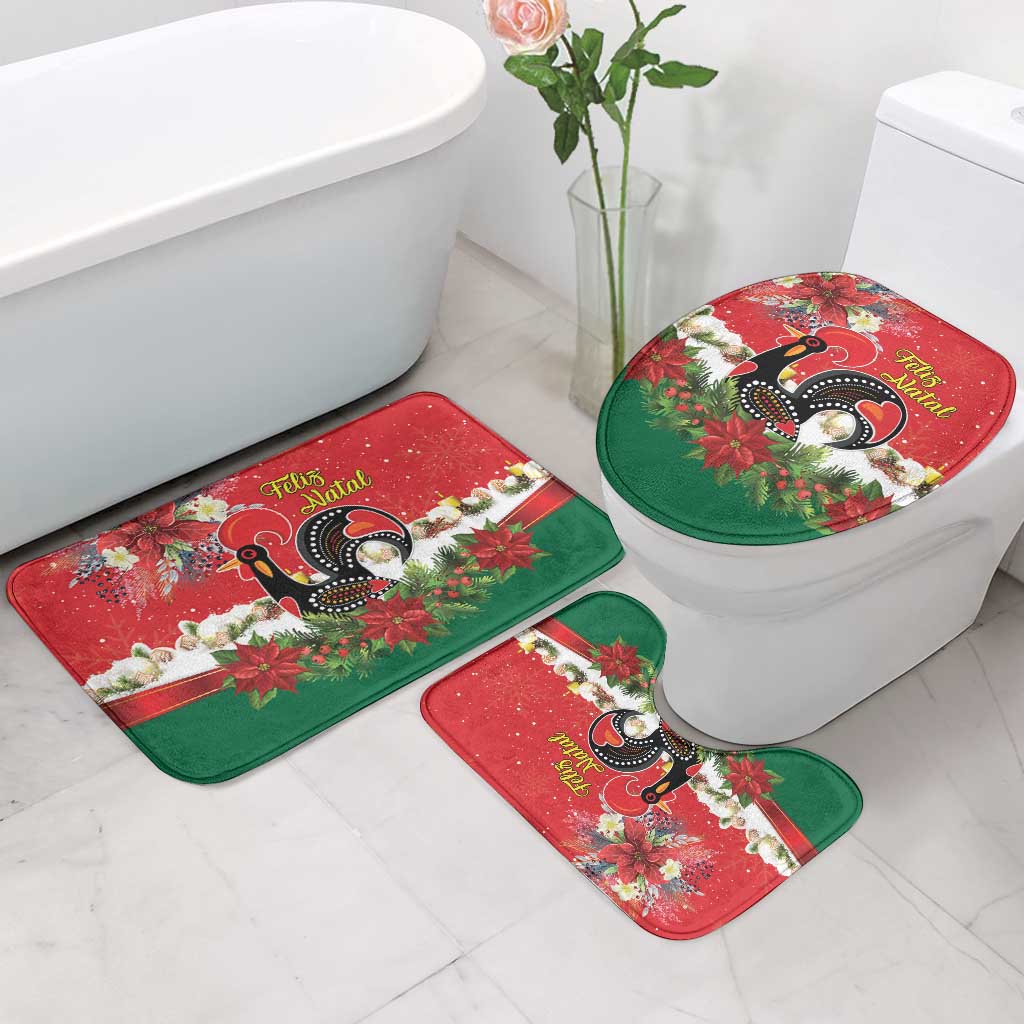 Portugal Christmas Bathroom Set Rooster of Barcelos Christmas Lightning Art - Wonder Print Shop