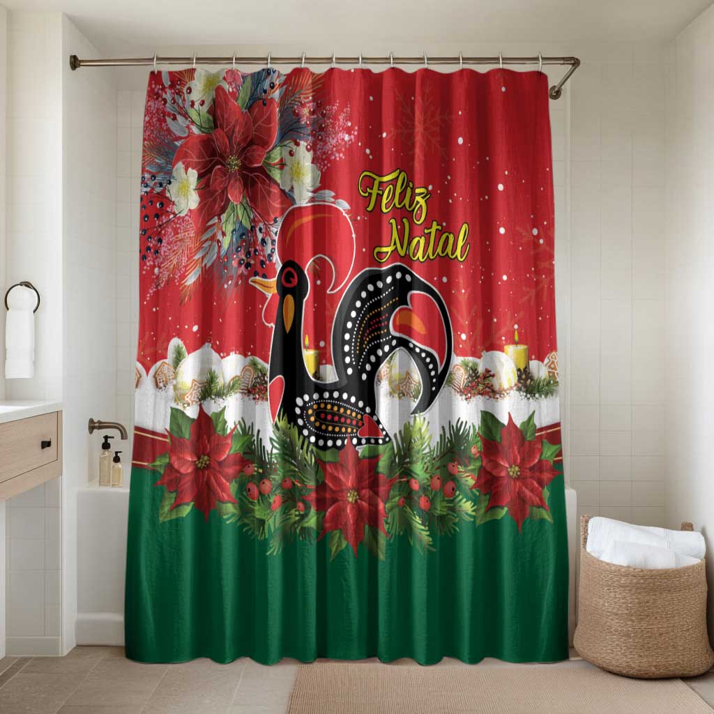 Portugal Christmas Bathroom Set Rooster of Barcelos Christmas Lightning Art - Wonder Print Shop