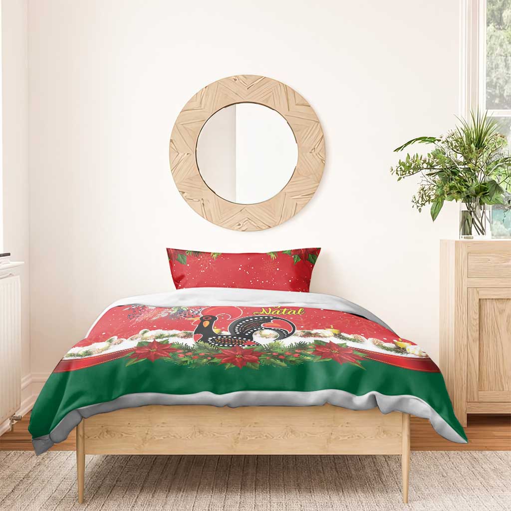 Portugal Christmas Bedding Set Rooster of Barcelos Christmas Lightning Art - Wonder Print Shop